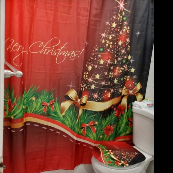 Christmas shower curtain - Picture 3 of 4